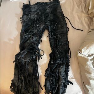 Fashion Nova Black Fringe Pants